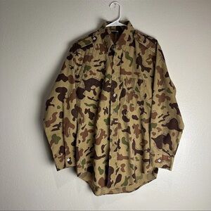 Bob Allen Sportswear Ducks Unlimited Camo Button Up Shirt Size Medium Vintage